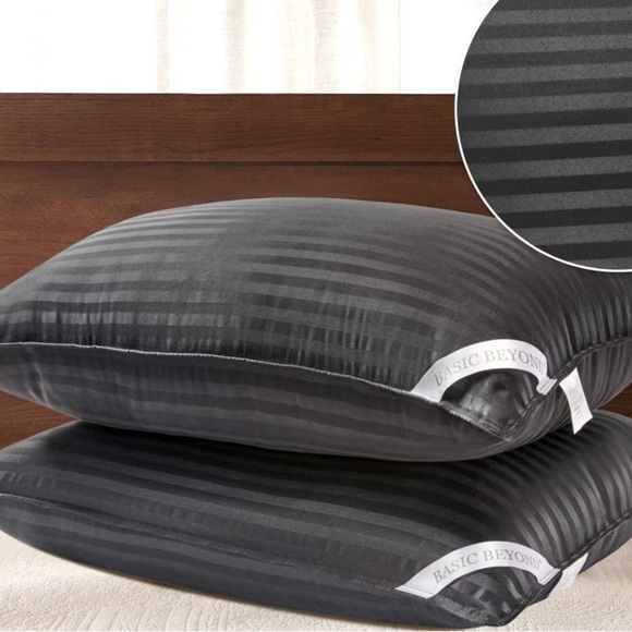 Basic Beyond Other - BNWOT-Basic Beyond King Black Striped Pillows(2)